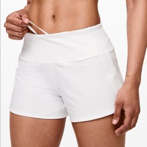 Lulu Lemon White Run Times Shorts